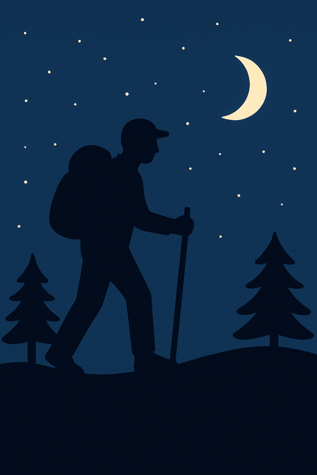 Night time running in the mountains